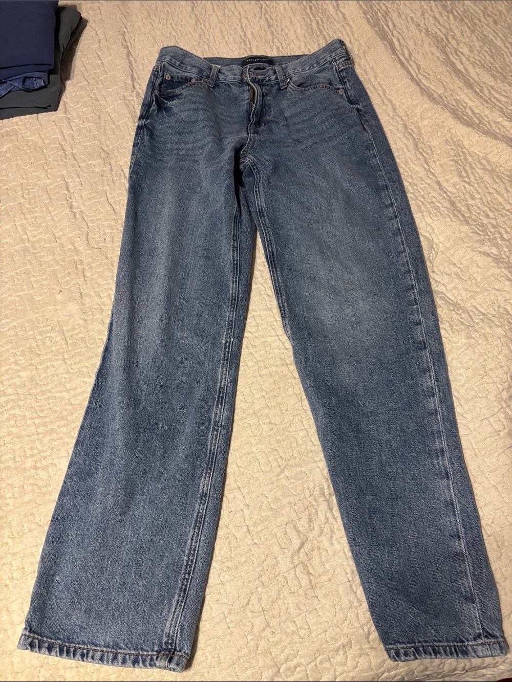 Aeropostale Women's Straight-Leg Jeans in Blue Denim